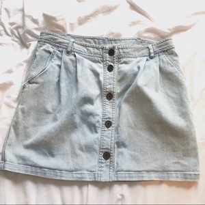 Light Wash Denim Mini Skirt